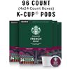 NEW CASE OF 96 STARBUCKS FRENCH ROAST KEURIG PODS