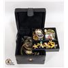 Image 1 : JEWELRY CASE WITH COSTUME JEWELRY