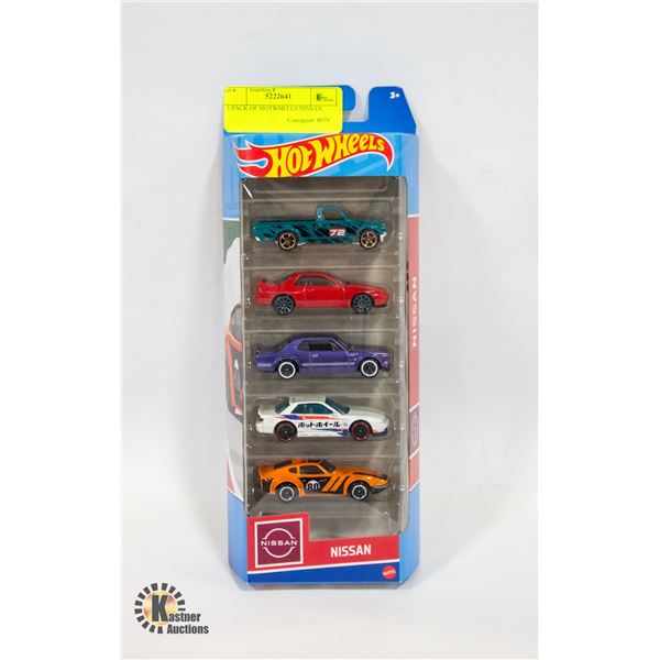 5 PACK OF HOTWHEELS NISSAN