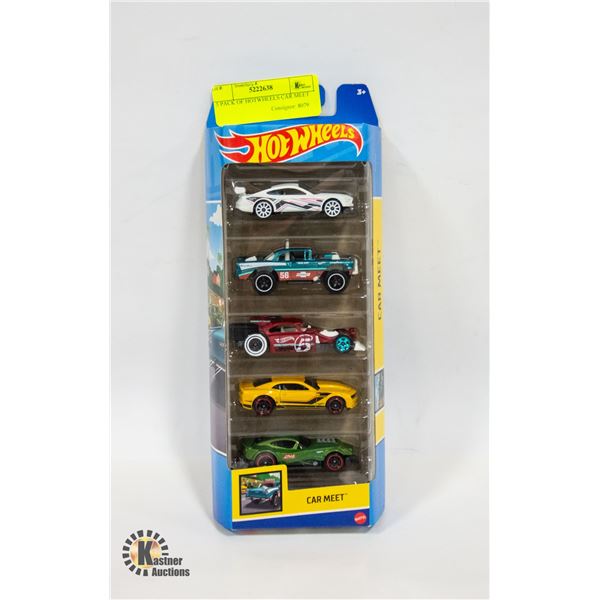 5 PACK OF HOTWHEELS CAR MEET