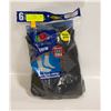 Image 1 : BLACK CREW SOCKS 12-16 SIZE 6-PACK FRUIT OF