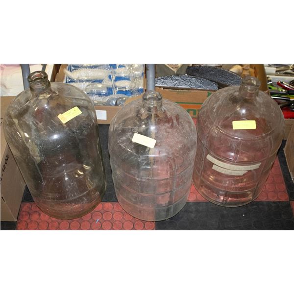 3 GLASS 5 GALLON CARBOUYS