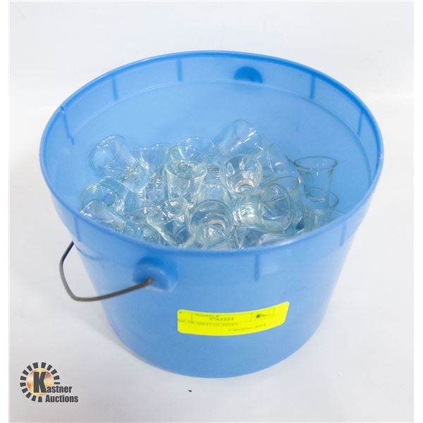 PAIL OF SHOT GLASSES