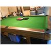 Image 1 : UNASSEMBLED LARGE POOL TABLE WITH BALLS, CUES, ETC