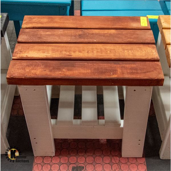 HANDMADE + PAINTED/STAINED WOODEN TABLE