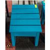 Image 1 : HANDMADE + PAINTED/STAINED TEAL WOODEN TABLE