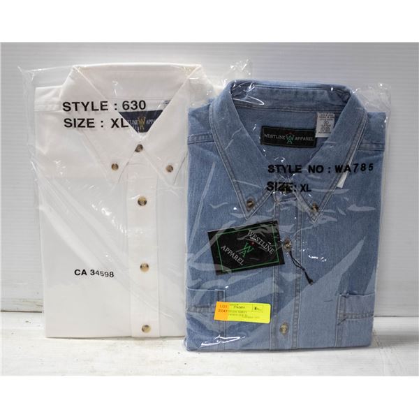 NEW MENS SHIRTS 1DENIM/1WHITE SIZE XL