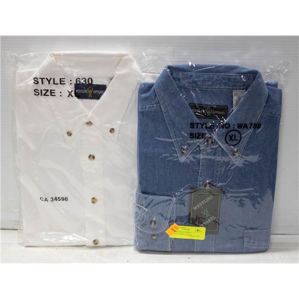 NEW MENS SHIRTS 1DENIM/1WHITE SIZE XL