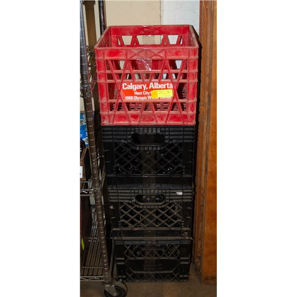 4 MILK STORAGE CRATES