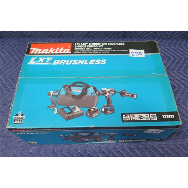 Makita XT268T LXT Brushless 2-Piece Combo Kit (Hammer Drill/Impact Driver)