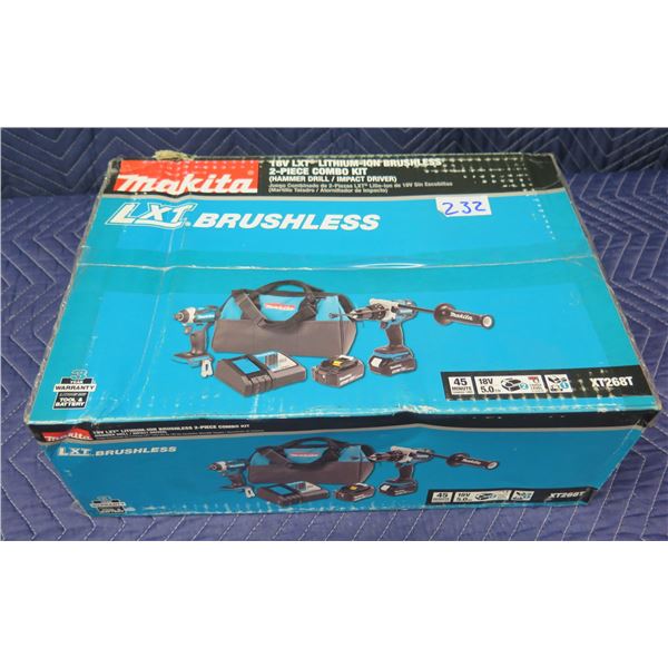 Makita XT268T LXT Brushless 2-Piece Combo Kit (Hammer Drill/Impact Driver)