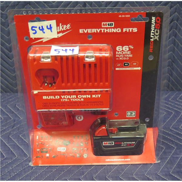 Milwaukee 48-59-1850 M18 Red Lithium XC5.0 Starter Kit