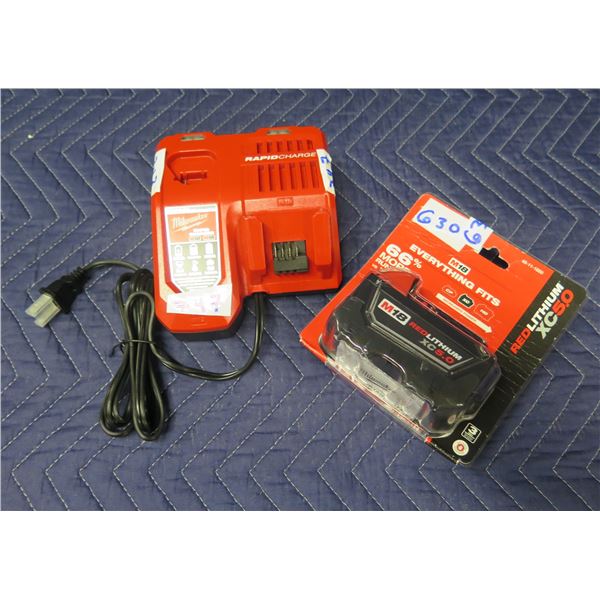 Milwaukee 48-11-1850 M18 Red Lithium Battery & Rapid Charger