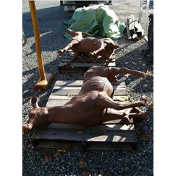 Lot of 2 Damaged Cast Iron Deer (100)