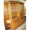 Image 1 : 4-piece oak bookcase/China Hutch with leaded and beveled glass and mirrored back (92)