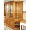Image 2 : 4-piece oak bookcase/China Hutch with leaded and beveled glass and mirrored back (92)