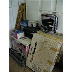 Lot of: 2 fluorescent lights; paper trimmer; paper shredder; typewriters; heater (84)