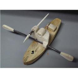 8" Whalebone, Baleen and Ivory Kayaker by Maria Anaruk of Togiak, AK (2)
