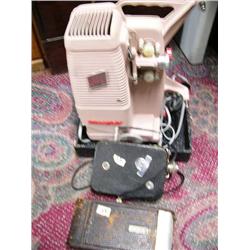 Kodak Cine 8 Model 60 Camera and  1-A Kodak Jr. Foldout Camera in Leather Case and a Holiday 8mm Pro