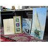 Image 1 : Framed Floral Print and an Original Oil Painting of Church Interior, Original Drawing of a Greek Fes