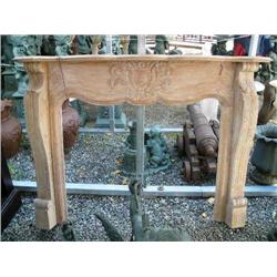 Louis XV Style White washed Fireplace Mantle (1)