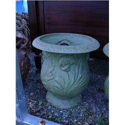 CHOICE on 3 cast iron Large Green Planters (100)