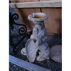 CHOICE on 2 18" cast iron wall mounted Cherub candlesticks (100)