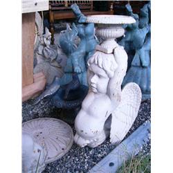 CHOICE on 2 18" cast iron wall mounted Cherub candlesticks (100)