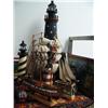 Image 5 : Collection of nautical decorations: includes- 3 sailing ships, 5 lighthouses, 4 small glass encased 