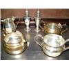 Image 1 : 2 sterling silver creamer and sugar; 2 sterling silver salt and pepper shakers (74)