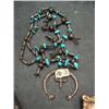 Image 1 : Outrageous turquoise and sterling silver squash blossom necklace (89)