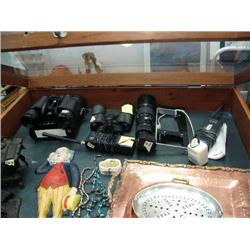 2 pairs of binoculars, telephoto lens, 2 scanners (82)