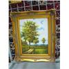 Image 2 : Lot of 5 original oil paintings: 4 country scenes; 1 dog (8888)