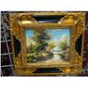 Image 5 : Lot of 5 original oil paintings: 4 country scenes; 1 dog (8888)