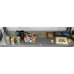 Collection of Western Airline pins; lot of old pins; 2 original oils by Lenora; etc. (2)