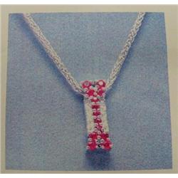 Ruby and diamond Pendant and Chain 18 K white gold- rubies are round, faceted approx. 0.68 carats, t