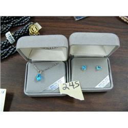 Arctic ice sterling silver pendant and earrings (2)