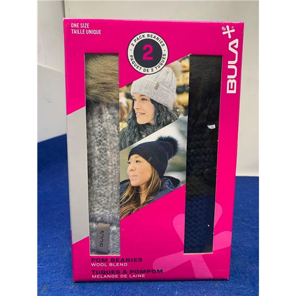 Bula Pom Beanies Wool Blend 2pk  (o/s)