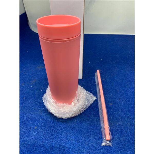 Travel Cup and Straw-Coral