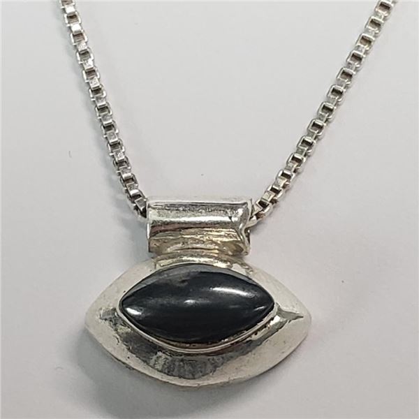 Silver Genuine Gemstone With Chain Necklace, Suggested Retail Value $120