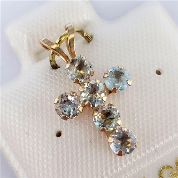 10K Yellow Gold Aquamarine(0.43ct) Pendant, Made in Canada, Suggested Retail Value $240