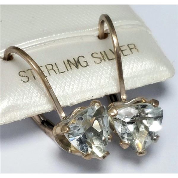 Silver Aquamarine(1.6ct) Earrings, Made in Canada, Suggested Retail Value $160