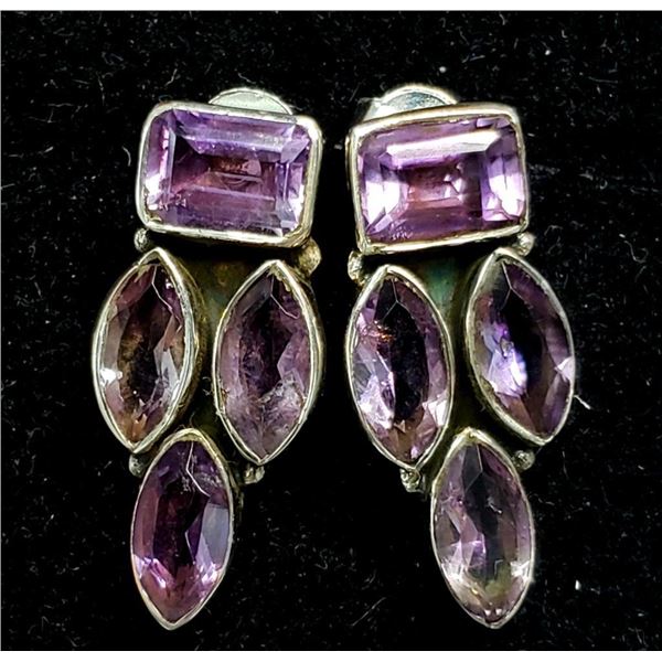 Silver Amethyst Earrings, Suggested Retail Value $160