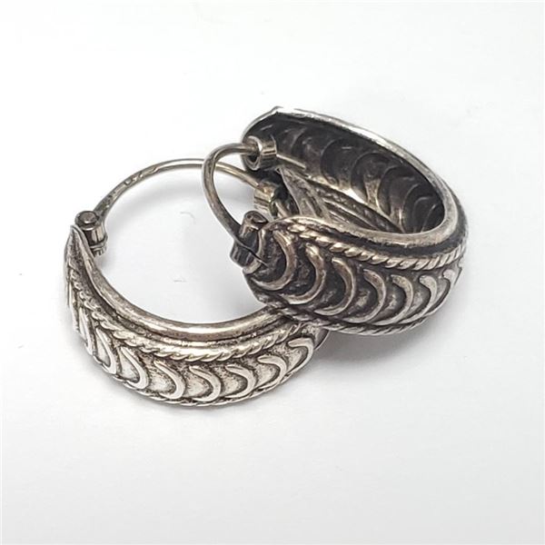 Silver Hoop Earrings, Suggested Retail Value $50