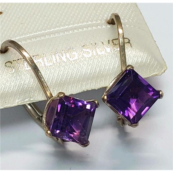 Silver Amethyst 5Mm Earrings, Made in Canada, Suggested Retail Value $120