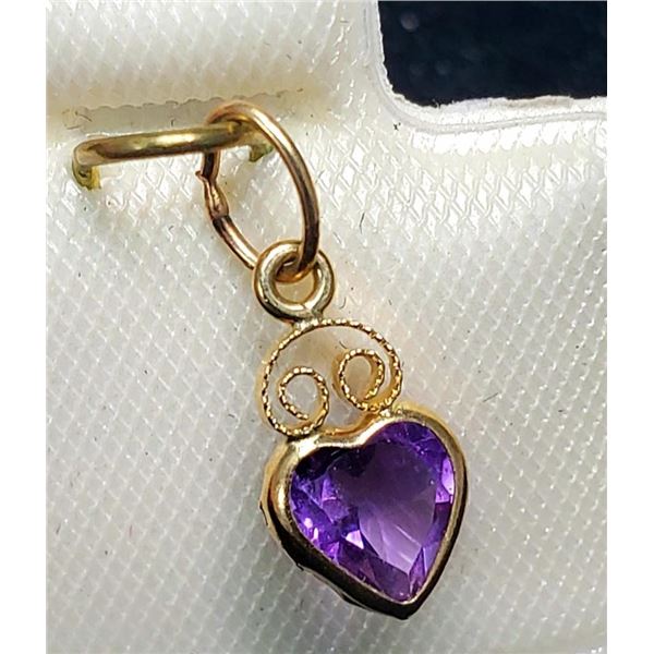 10K Yellow Gold Amethyst(0.45ct) Pendant, Made in Canada, Suggested Retail Value $200