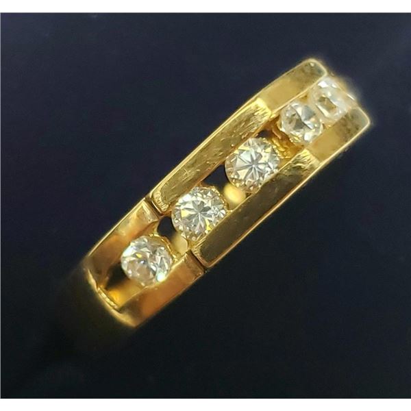 14K Yellow Gold Diamond(0.12ct) Ring (~Size 6.25)(Ring is resizable for $40) (~weight 3.4g), Suggest