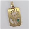 Image 1 : 10K Yellow Gold 0.72G Emerald Pendant, Suggested Retail Value $210