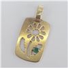 Image 2 : 10K Yellow Gold 0.72G Emerald Pendant, Suggested Retail Value $210