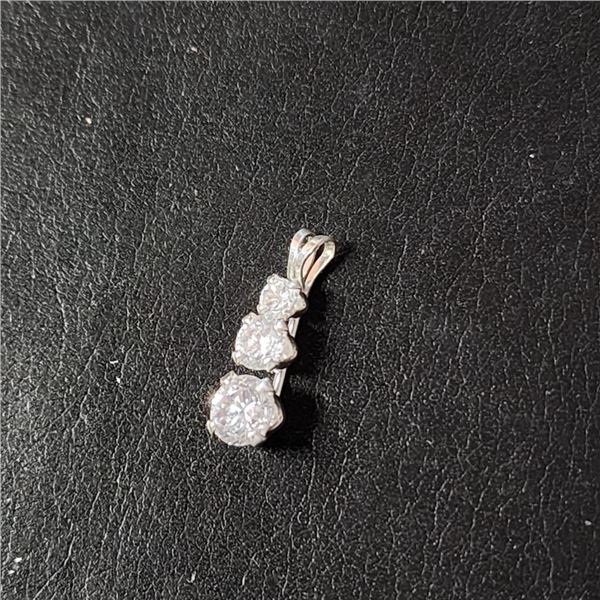 Silver Cubic Zirconia Pendant, Suggested Retail Value $50